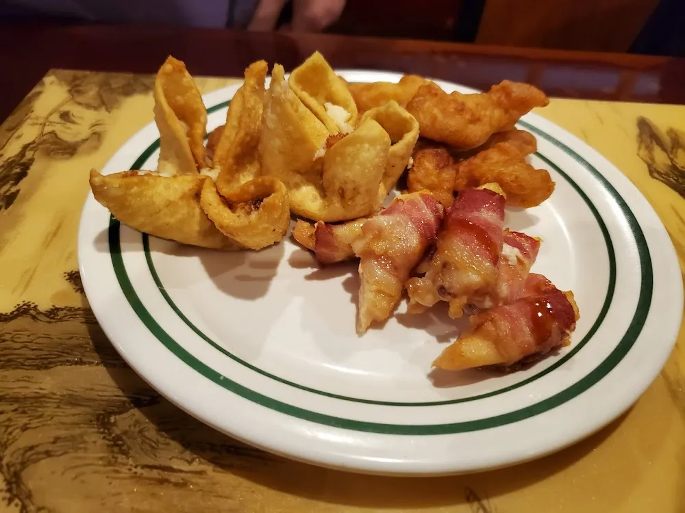 Wontons Bacon Wrapped Chicken